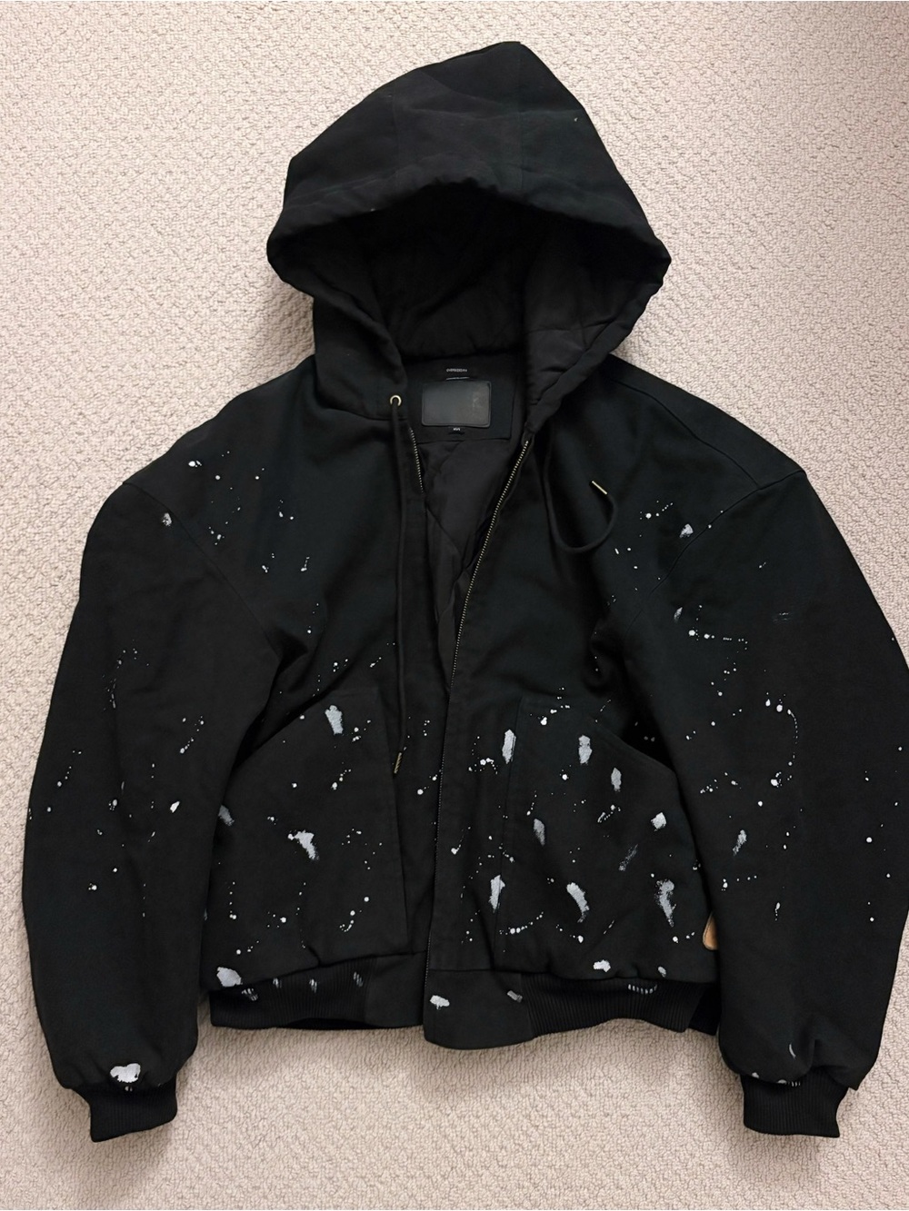 R13 Black Hooded Oversized Jacket with Padded Lining Size S Unisex - Picture 2 of 16